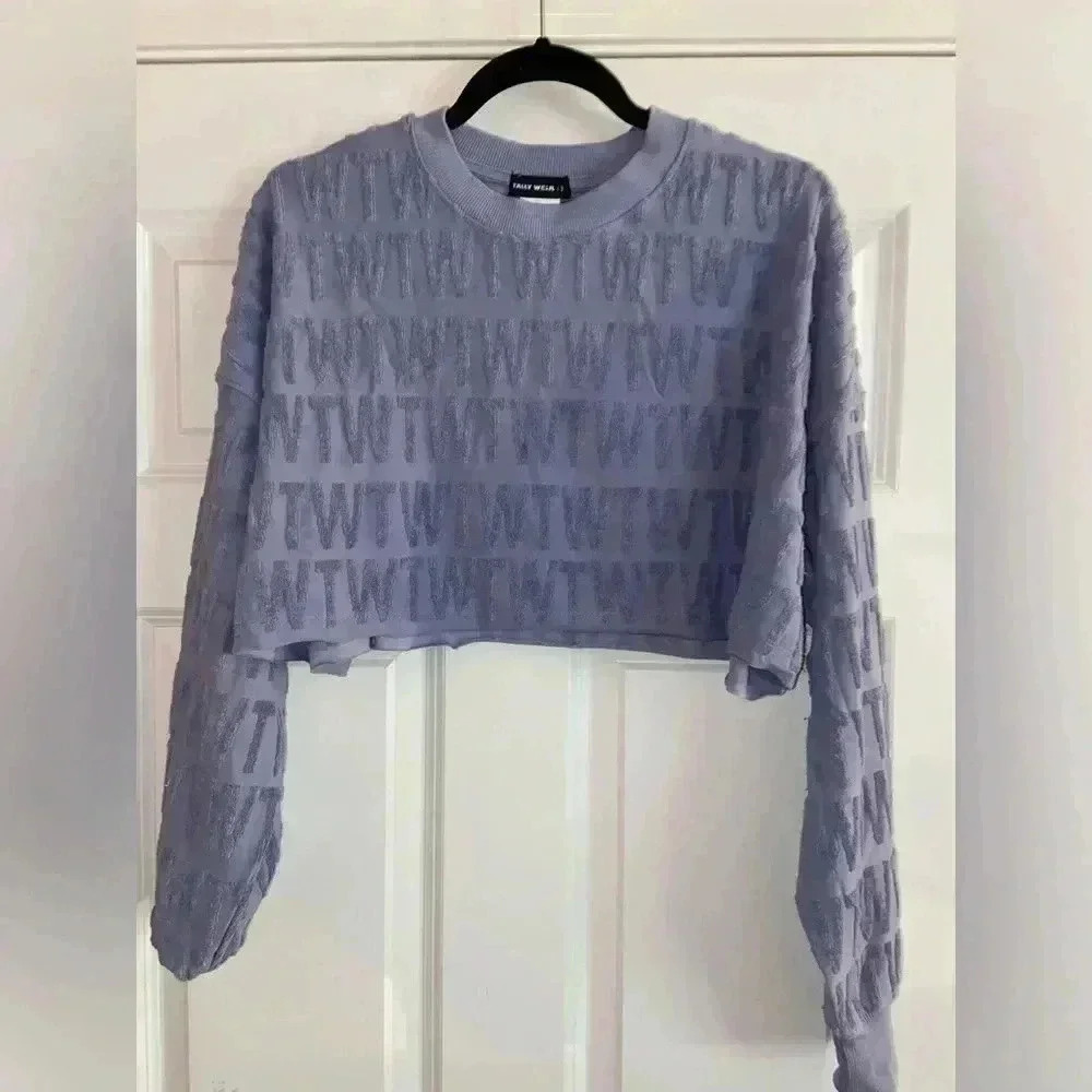 Tally Weijl Women’s Small Long Sleeve Purple Crop Top